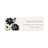 Elegant Gothic Dark Watercolor Black Rose Address (Vorne)