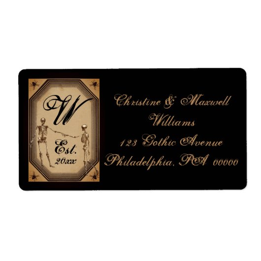 Elegant Gothic Deko Skeletons Wedding Monogram Lab (Vorne)