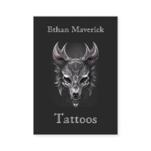 Elegant Gothic Fantasy Wolf Skull Black & Silver