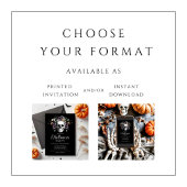 Elegant Gothic Floral Skull Halloween Einladung