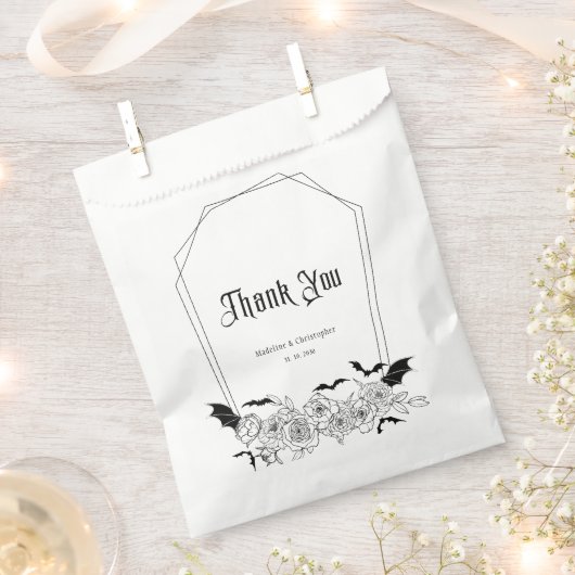 Elegant Gothic Floral Wedding Geschenktütchen (Ausgeschnitten)