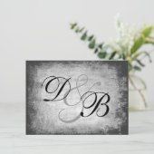 Elegant Gothic Grunge Einladung (Stehend Vorderseite)