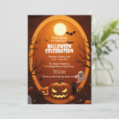 Elegant Gothic Halloween Party Invitation Einladung (Stehend Vorderseite)
