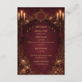 Elegant gothic halloween wedding begleitkarte