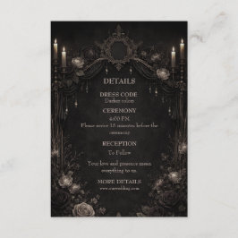 Elegant gothic halloween wedding begleitkarte