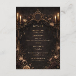 Elegant gothic halloween wedding begleitkarte