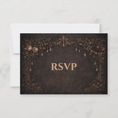 Elegant gothic halloween Wedding RSVP Card Karte (Rückseite)