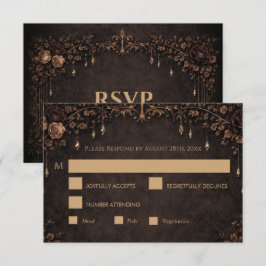 Elegant gothic halloween Wedding RSVP Card Karte