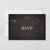 Elegant gothic halloween Wedding RSVP Card Karte (Rückseite)
