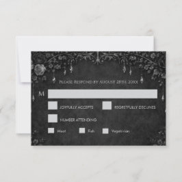Elegant gothic halloween Wedding RSVP Card Karte