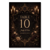 Elegant Gothic Halloween Wedding Table number Tischnummer (Rückseite)