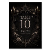 Elegant Gothic Halloween Wedding Table number Tischnummer (Rückseite)