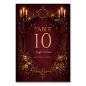 Elegant Gothic Halloween Wedding Table number Tischnummer (Rückseite)