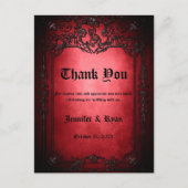 Elegant Gothic Hochzeit Danke Karte (Vorderseite)