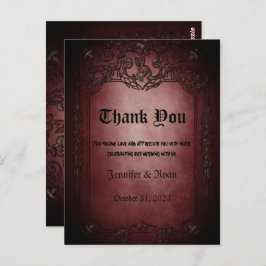 Elegant Gothic Hochzeit Danke Karte