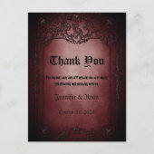 Elegant Gothic Hochzeit Danke Karte (Vorderseite)