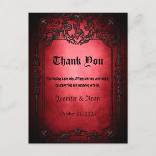 Elegant Gothic Hochzeit Danke Karte