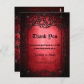 Elegant Gothic Hochzeit Danke Karte (Vorne/Hinten)