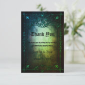 Elegant Gothic Hochzeit Danke Karte (Stehend Vorderseite)