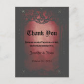 Elegant Gothic Hochzeit Danke Karte (Vorderseite)