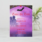 Elegant Gothic Hochzeit speichern Sie das Datum Ei Einladung (Stehend Vorderseite)