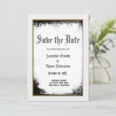 Elegant Gothic Hochzeit speichern Sie das Datum Ei Einladung (Stehend Vorderseite)