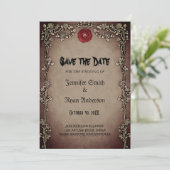 Elegant Gothic Hochzeit speichern Sie das Datum Ei Einladung (Stehend Vorderseite)
