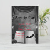 Elegant Gothic Hochzeit speichern Sie das Datum Ei Einladung (Stehend Vorderseite)