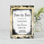 Elegant Gothic Hochzeit speichern Sie das Datum Ei Einladung (Stehend Vorderseite)