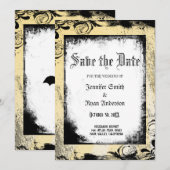 Elegant Gothic Hochzeit speichern Sie das Datum Ei Einladung (Vorne/Hinten)
