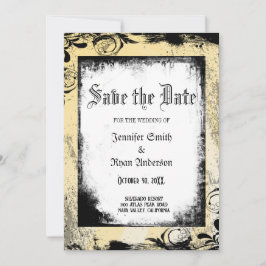 Elegant Gothic Hochzeit speichern Sie das Datum Ei Einladung