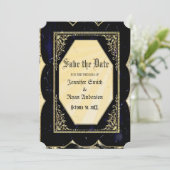 Elegant Gothic Hochzeit speichern Sie das Datum Ei Einladung (Stehend Vorderseite)