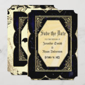 Elegant Gothic Hochzeit speichern Sie das Datum Ei Einladung (Vorne/Hinten)