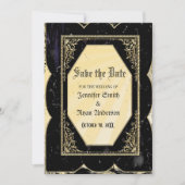 Elegant Gothic Hochzeit speichern Sie das Datum Ei Einladung (Vorderseite)