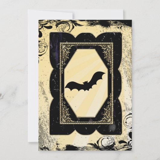 Elegant Gothic Hochzeit speichern Sie das Datum Ei Einladung (Rückseite)