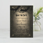 Elegant Gothic Hochzeit speichern Sie das Datum Einladung (Stehend Vorderseite)