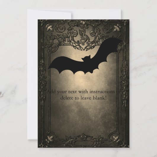 Elegant Gothic Hochzeit speichern Sie das Datum Einladung (Rückseite)