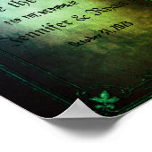 Elegant Gothic Hochzeit speichern Sie das Datum Po Poster (Ecke)