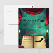 Elegant Gothic Hochzeit speichern Sie das Datum Postkarte (Vorne/Hinten)