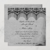 Elegant Gothic Lace Posh Wedding Einladung (Vorne/Hinten)