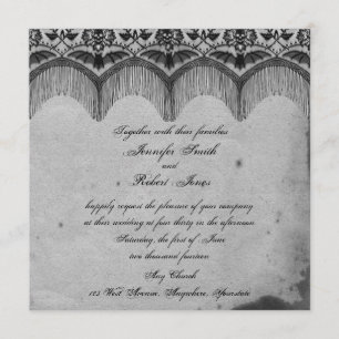 Elegant Gothic Lace Posh Wedding Einladung