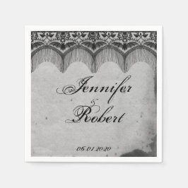 Elegant Gothic Lace Posh Wedding Napkin Serviette