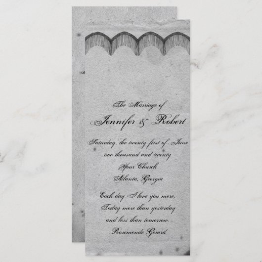 Elegant Gothic Lace Posh Wedding Program Programm (Vorne/Hinten)