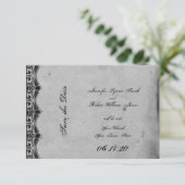 Elegant Gothic Lace Posh Wedding Save the Date (Stehend Vorderseite)