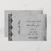 Elegant Gothic Lace Posh Wedding Save the Date (Vorne/Hinten)