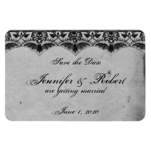 Elegant Gothic Lace Posh Wedding Save the Date Magnet