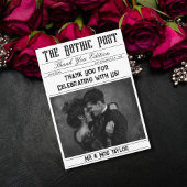 Elegant Gothic Newspaper Foto Vielen Dank Einladung