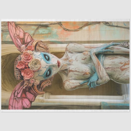 Elegant Gothic Paris Gargoyle Decoupage Seidenpapier (Vorderseite)