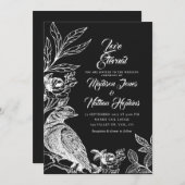 Elegant Gothic Raven Wedding Einladung (Vorne/Hinten)