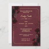 Elegant Gothic Red and Black Romance Bridal Shower Einladung (Vorderseite)